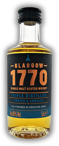 1770 Glasgow Single Malt Scotch Whisky Triple Distilled Smooth & Vibrant 0,05 Liter 1770 Glasgow Single Malt Scotch Whisky Triple Distilled Smooth & Vibrant 0,05 Liter  0,05	 Liter - Vol 46%