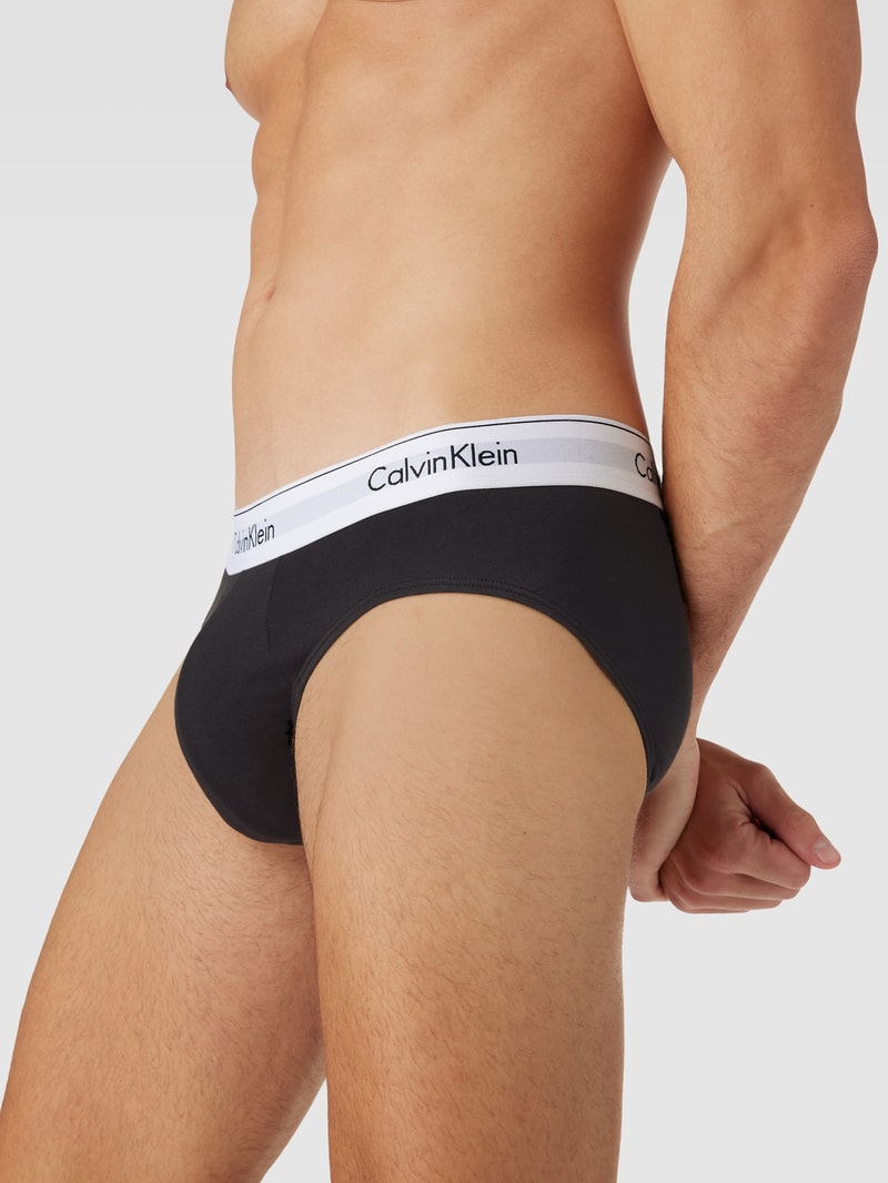 Slip mit elastischem Bund im 3er-Pack in schwarz