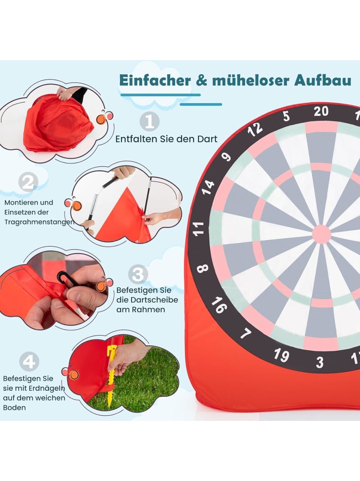COSTWAY Dart Wurfspiel Set Kinder 145cm in Rot günstig kaufen onesize