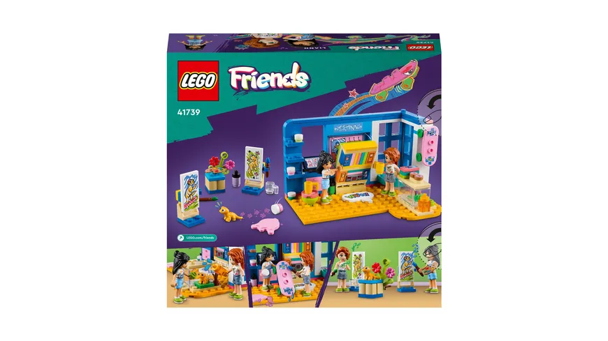 LEGO Friends 41739 Lianns Zimmer, Mini-Puppen und Spielzeug-Tier-Set