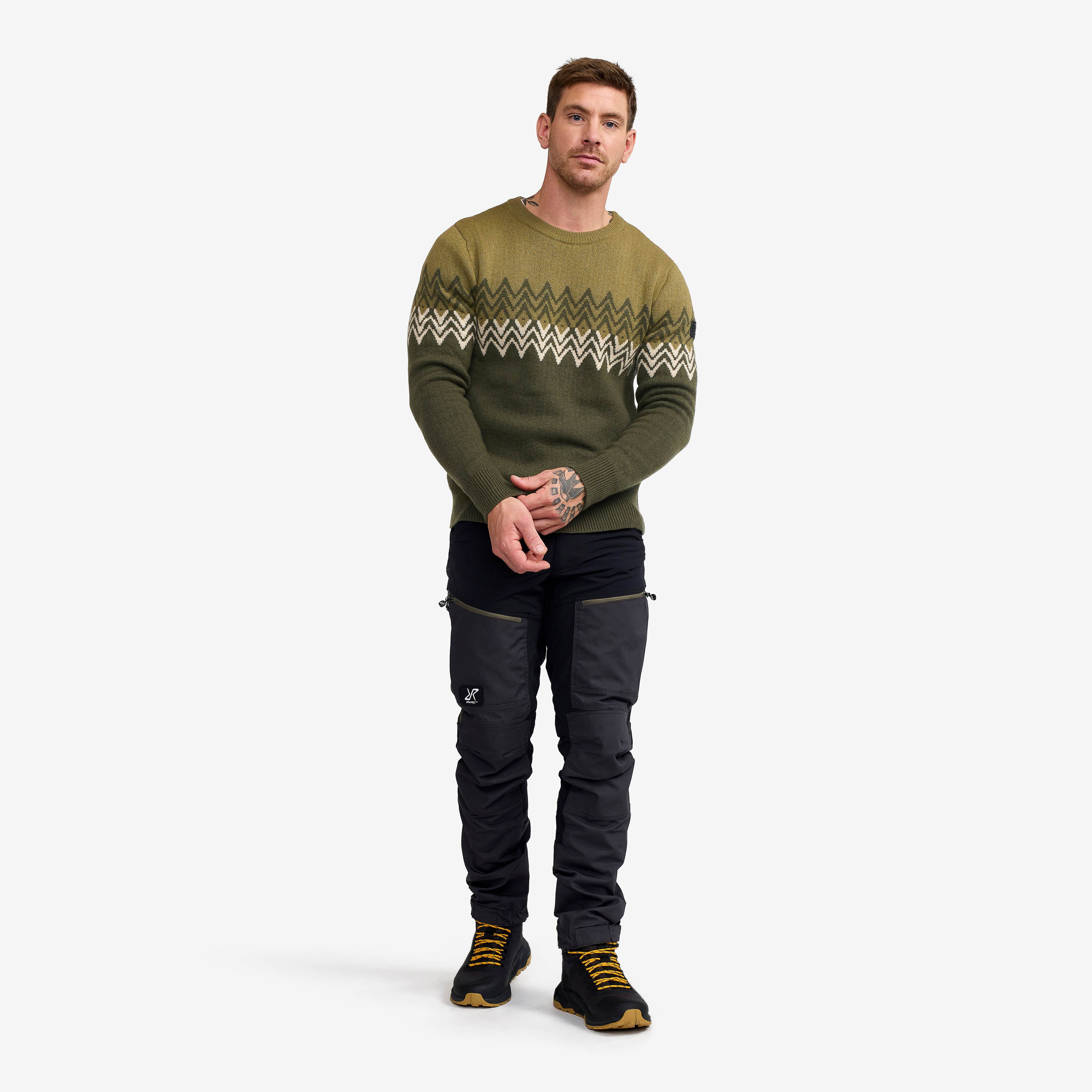 Heavy Knit Sweater Homme Forest Night