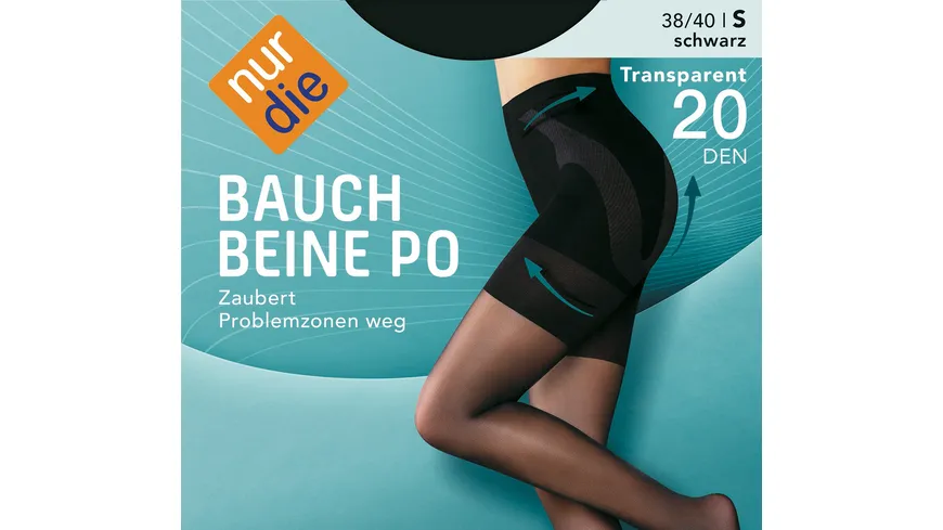 NUR DIE Damen figurformende Feinstrumpfhose Bauch-Beine-Po 20 DEN schwarz