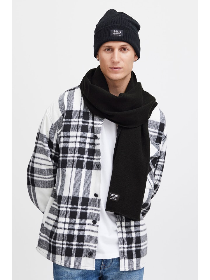 !SOLID Strickschal SDIrwon 21301128-ME Cooler Winterschal mit Logo-Patch in Schwarz günstig kaufen onesize