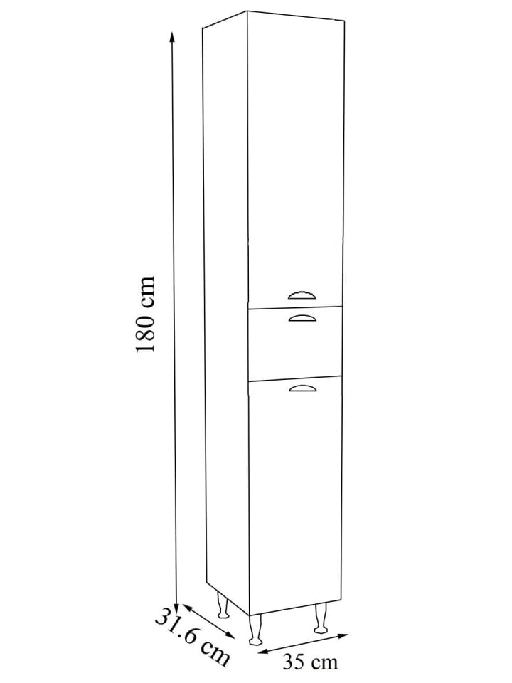 ebuy24 Hochschrank Casalo Weiß 35 x 32 cm günstig kaufen onesize