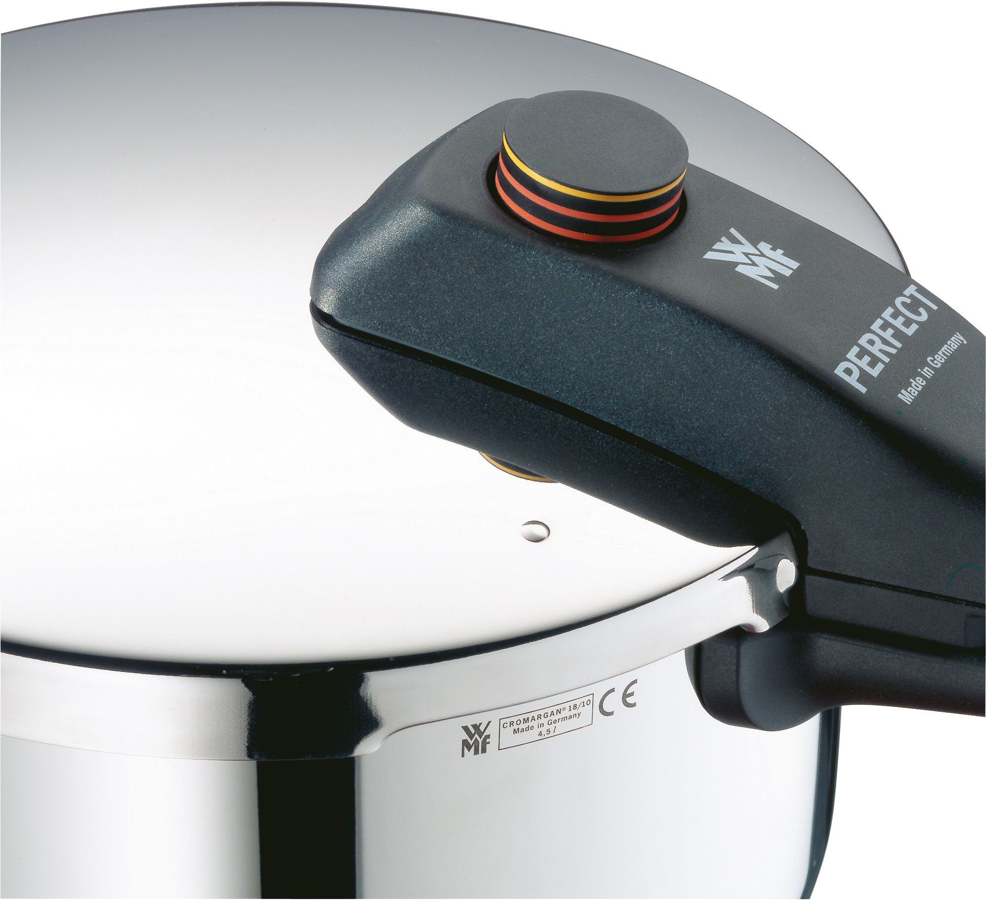 WMF Schnellkochtopf Perfect RDS, Cromargan® Edelstahl Rostfrei 18/10, Dampfkochtopf mit abnehmbarem Deckelgriff, Induktion