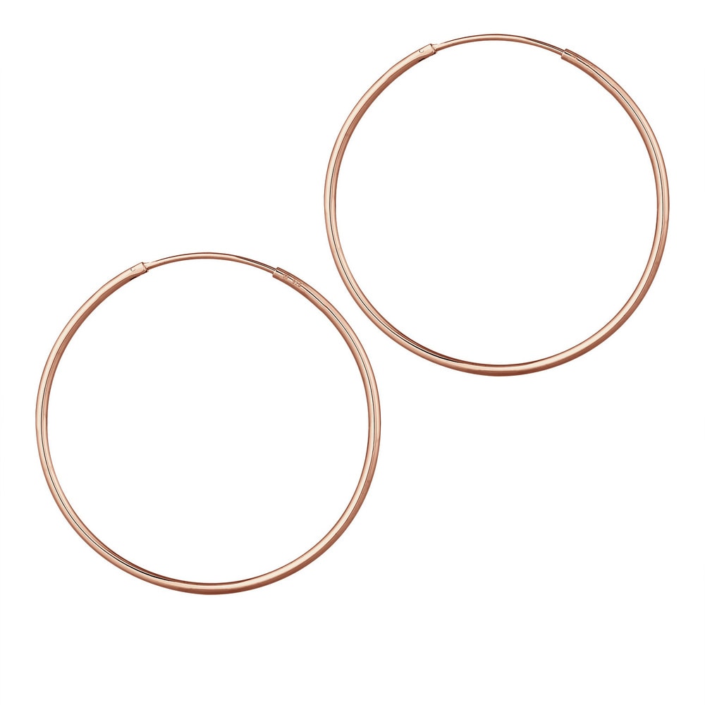 Elli Elli Boucles d'Oreilles Femme Créoles Modernes de Base en Argent Sterling 925 Boucles d'oreilles