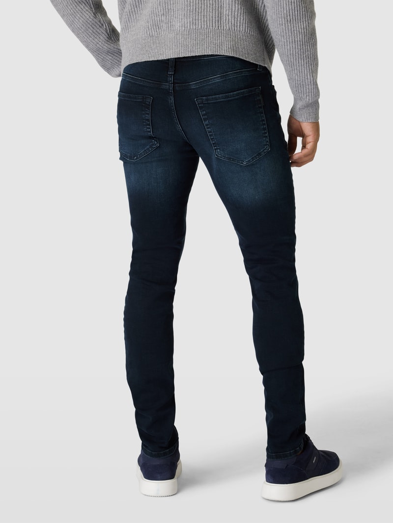 Tapered Fit Jeans im Destroyed-Look in hellblau