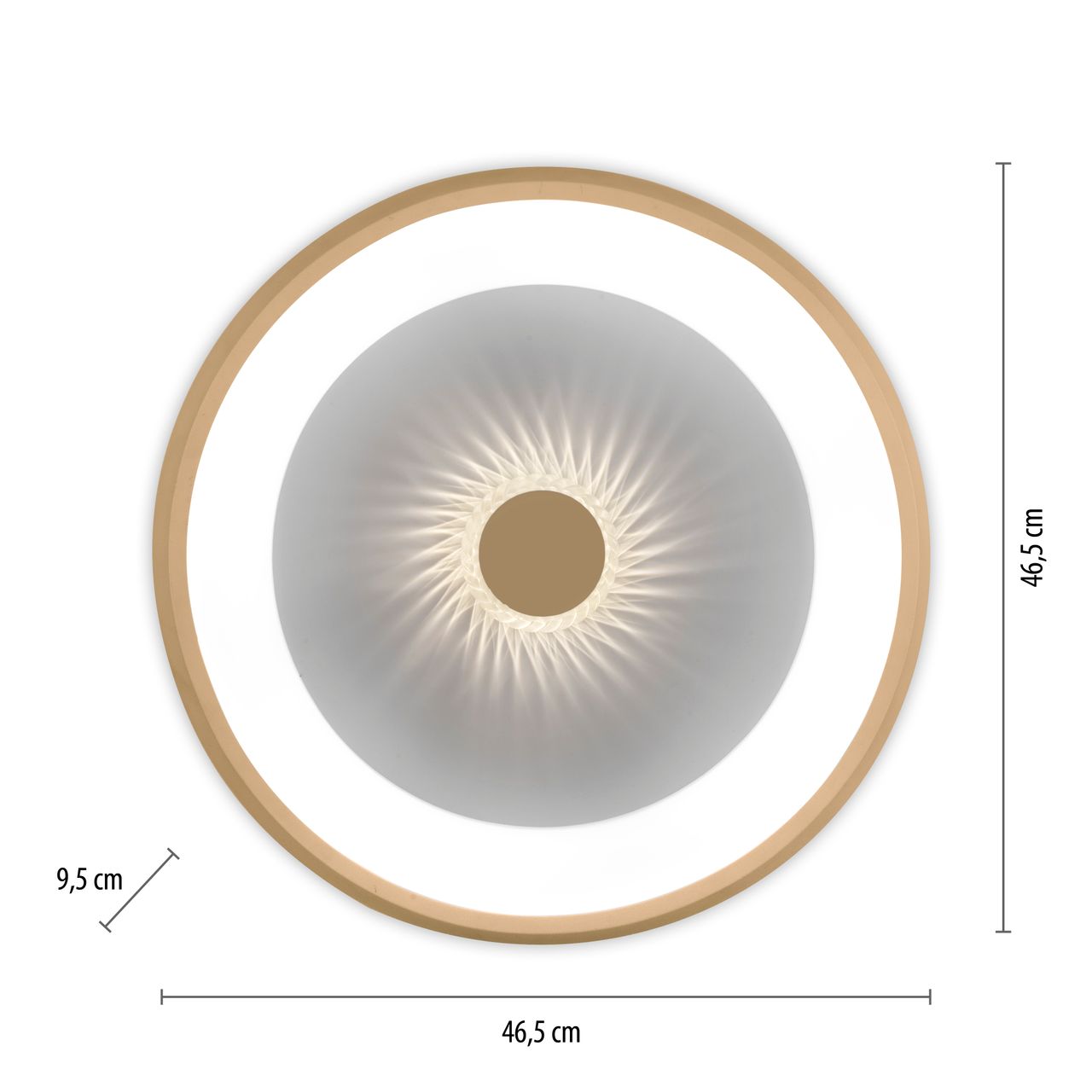 JUST LIGHT LED Deckenleuchte VERTIGO, CCT, dimmbar, Fernbedienung, Ø46,5 cm, Kristall-Effekt