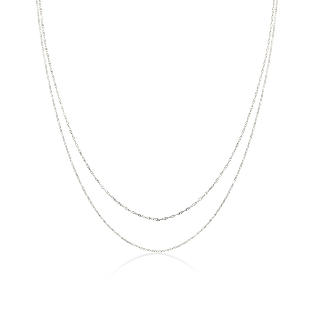 Elli Elli Collier Choker Chaîne Vénetienne Tourné Basic Collier Femme - (925/1000) Arg collier