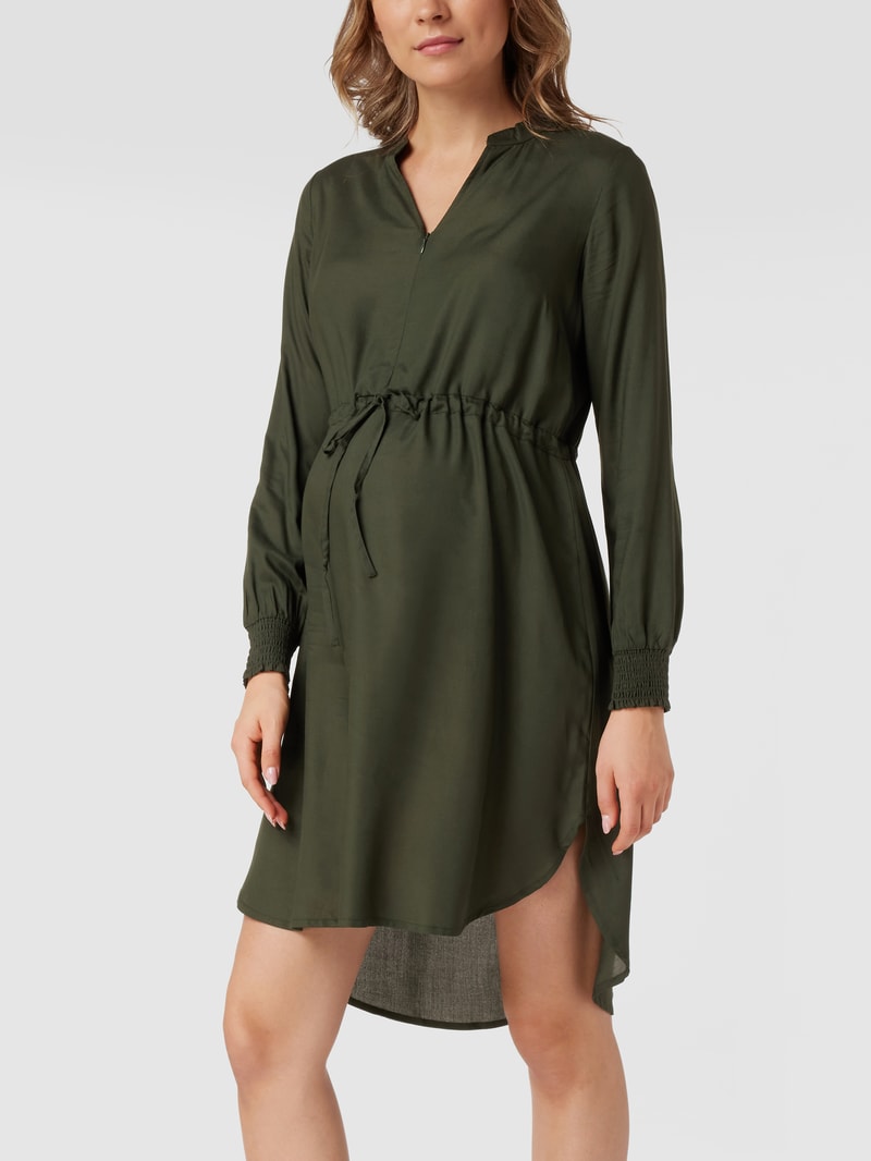 Still-Midikleid aus Viskose in dunkelgrün