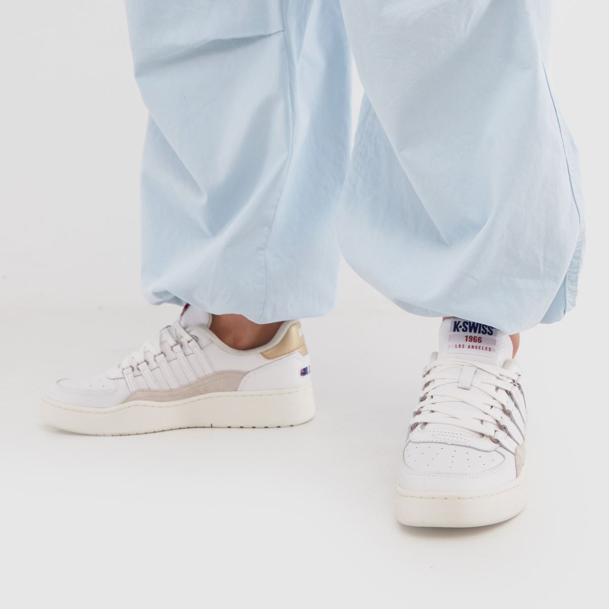 K-SWISS – Vita sneakers med cl-logotyp