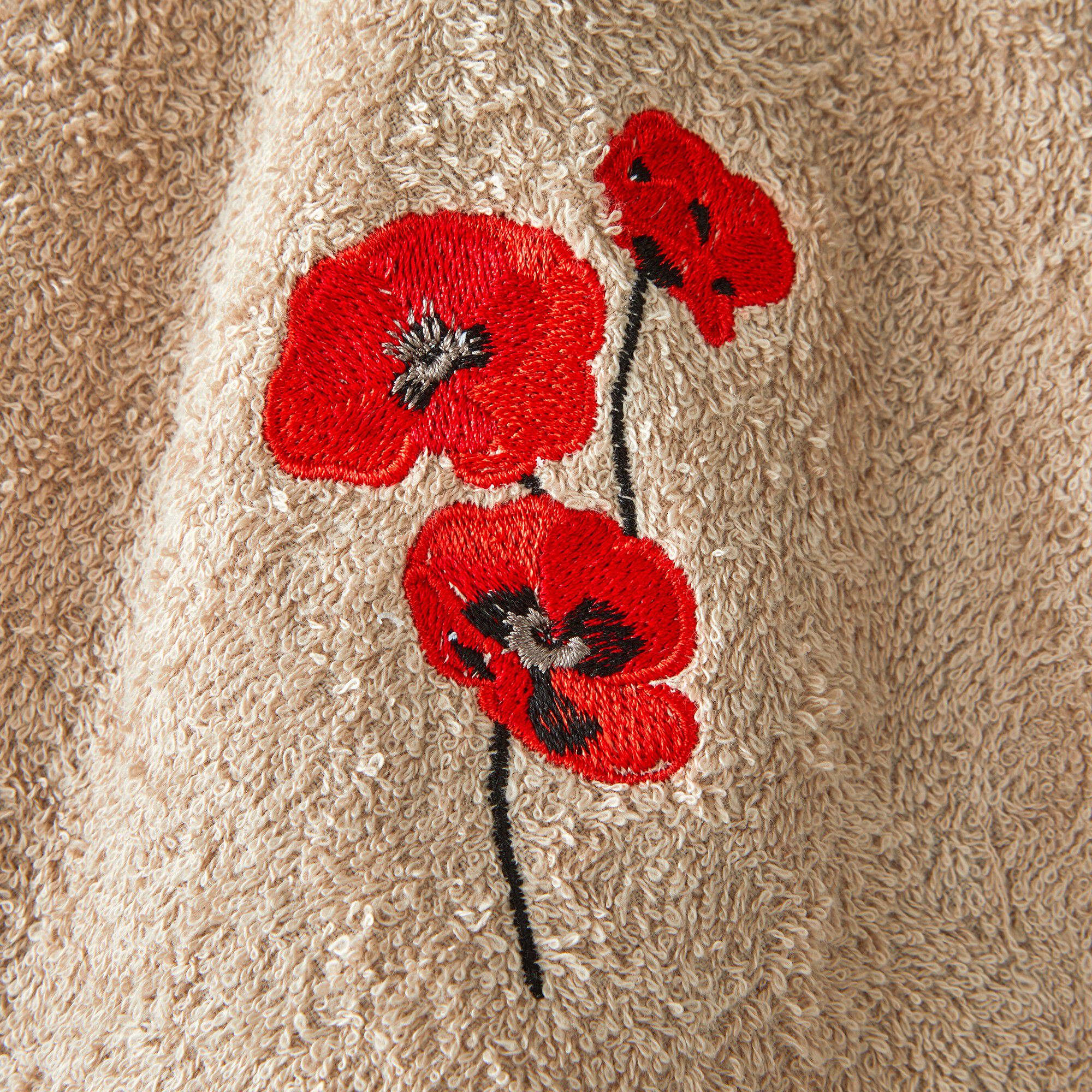Torchons rond éponge brodée coquelicots