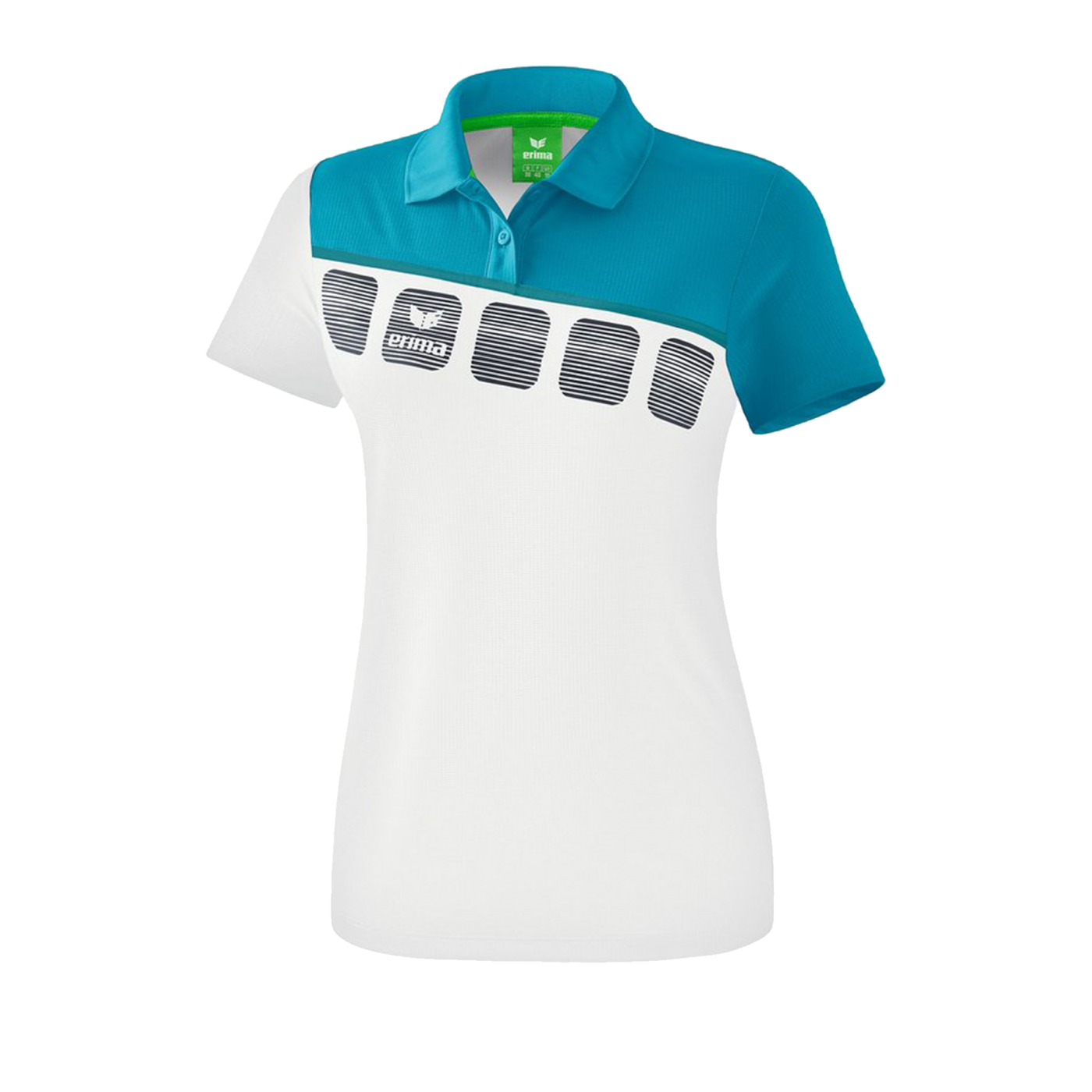 Erima 5-C Poloshirt Damen Weiss Blau