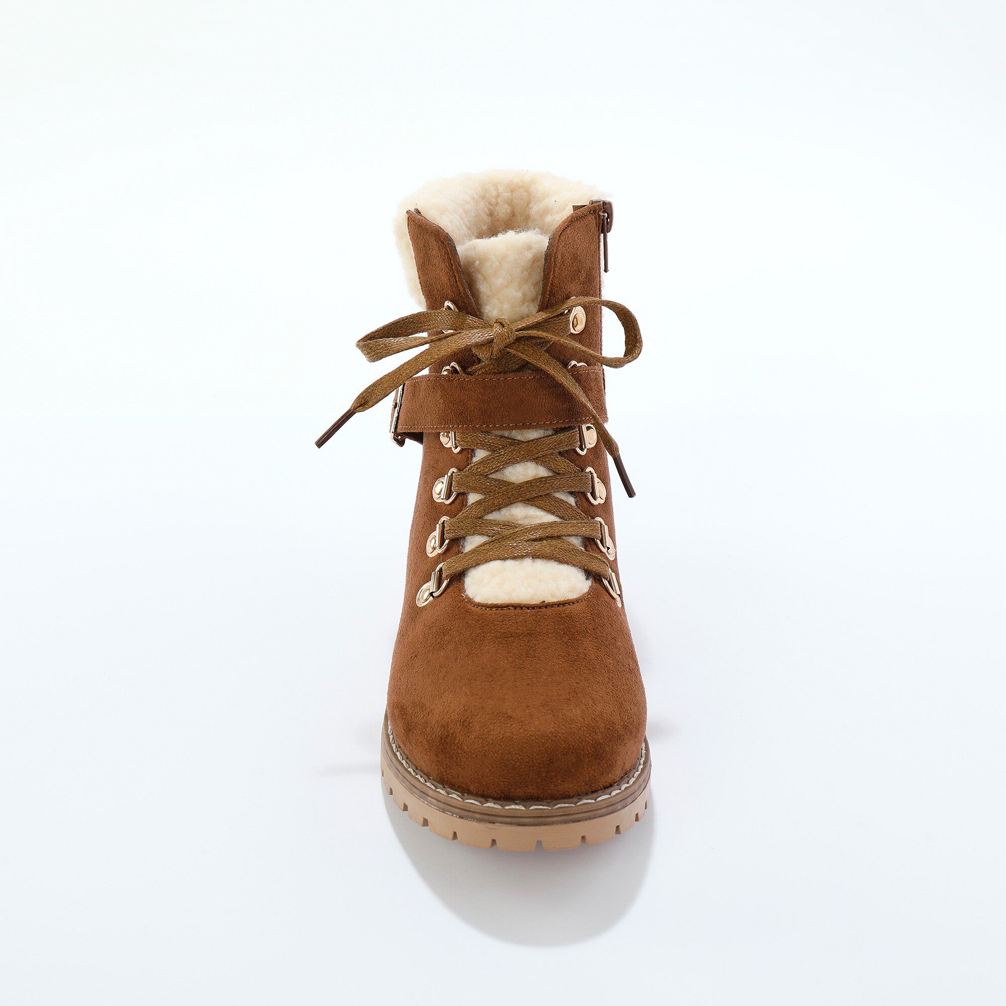 Boots de randonnée, col sherpa et semelle crantée
