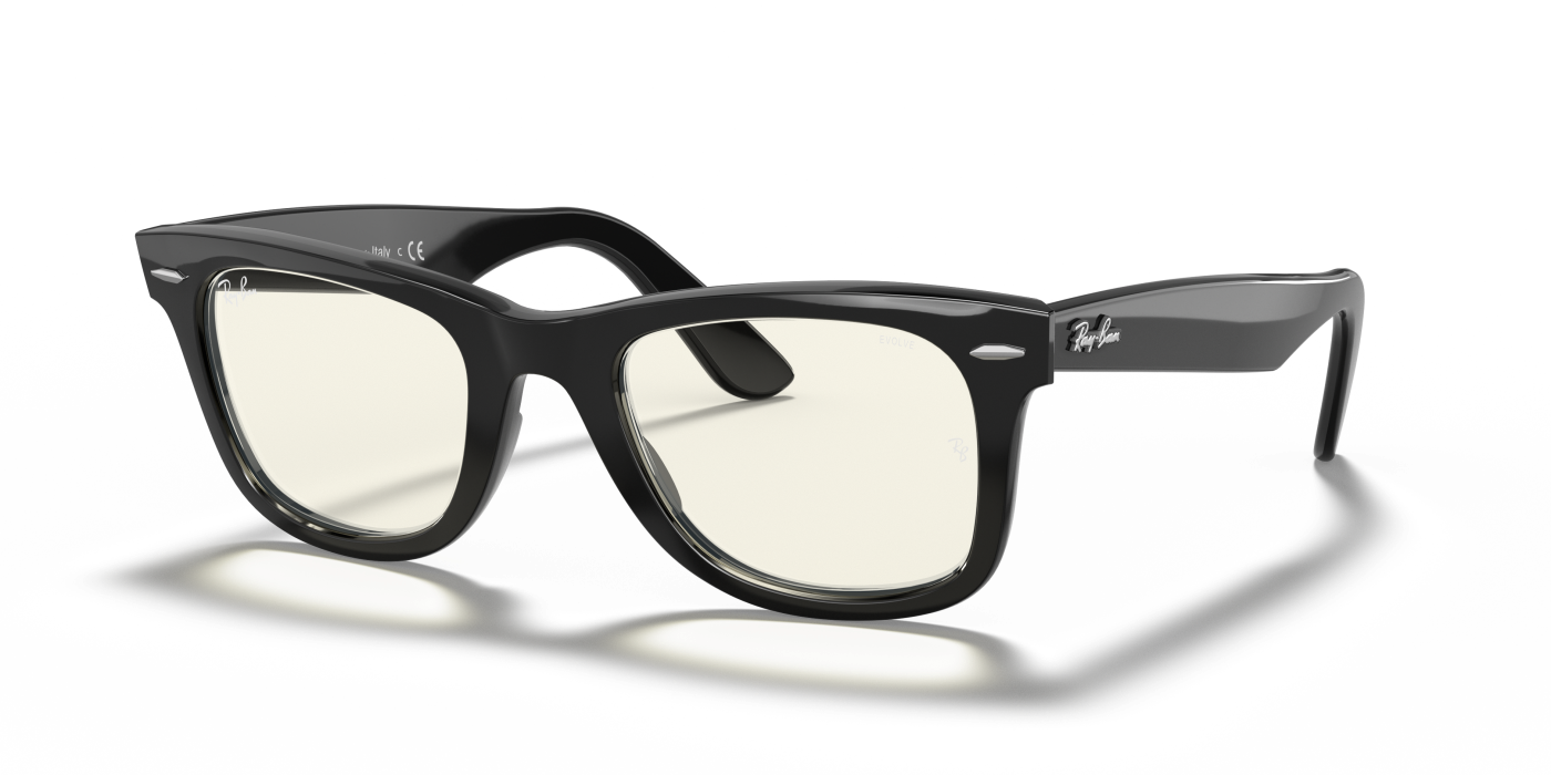 WAYFARER CLEAR EVOLVE - Negru lucios, gri fotocromatic