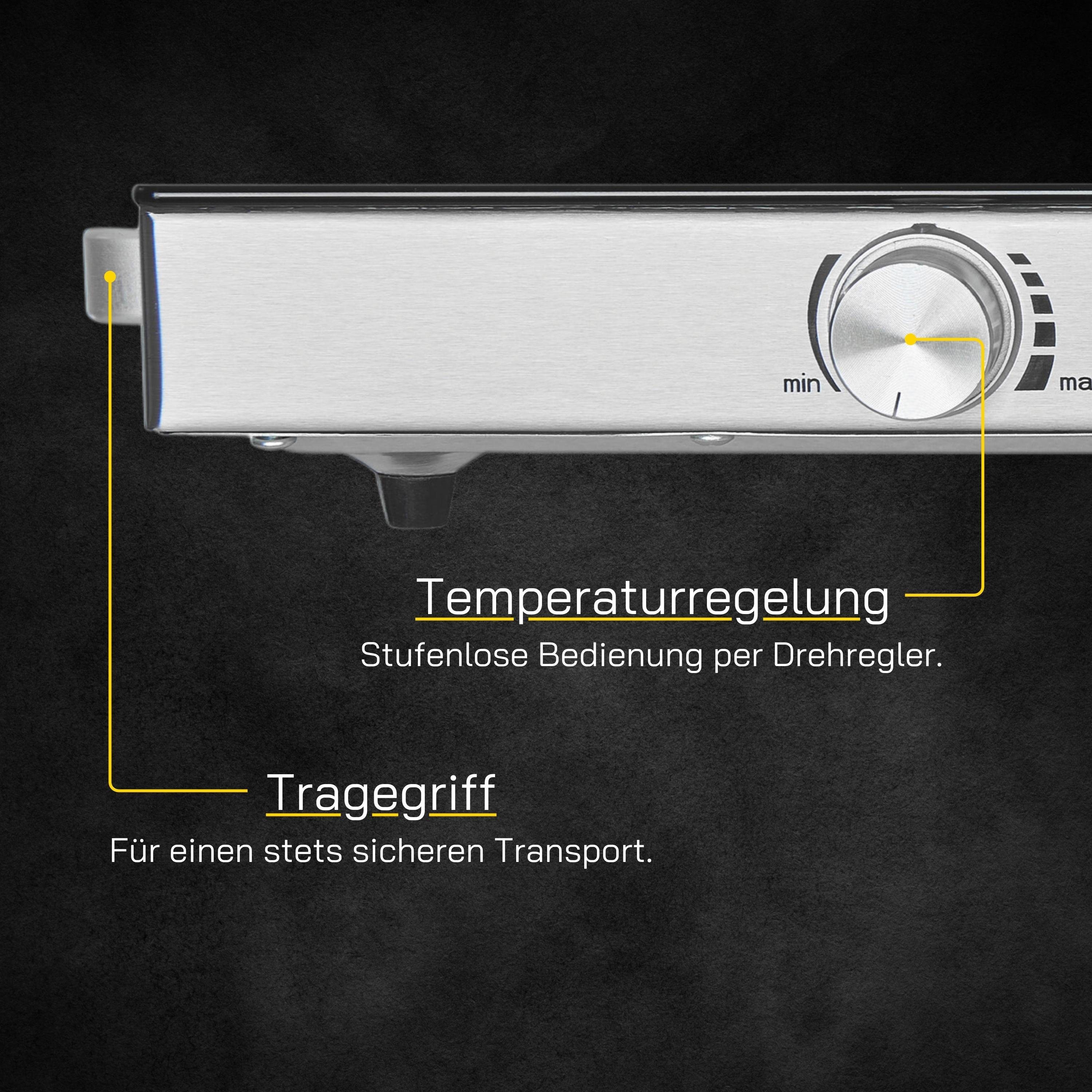 Gutfels Doppelkochplatte COOK 4010, 2 Kochfelder aus Glaskeramik, 2800 W, Temperaturregelung