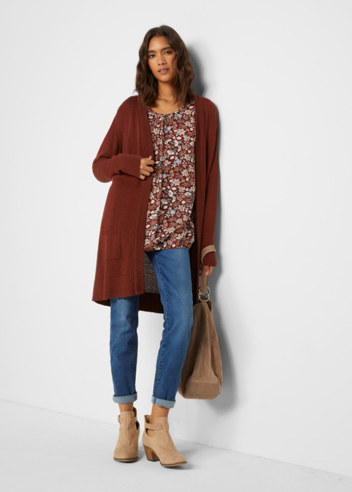 Longstrickjacke, Langarm