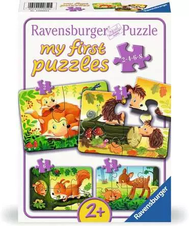 Kinderpuzzle ab 2 Jahren - Kleine Tierfamilien - 2 + 4 + 6 + 8 Teile