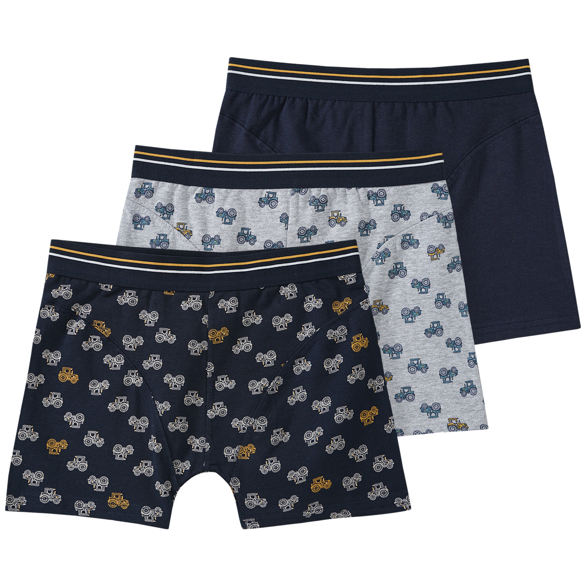 3 Jungen Boxer mit Trecker-Print