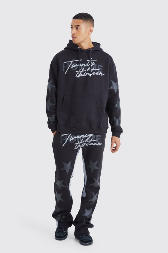 Oversize Trainingsanzug mit Star Homme Print
