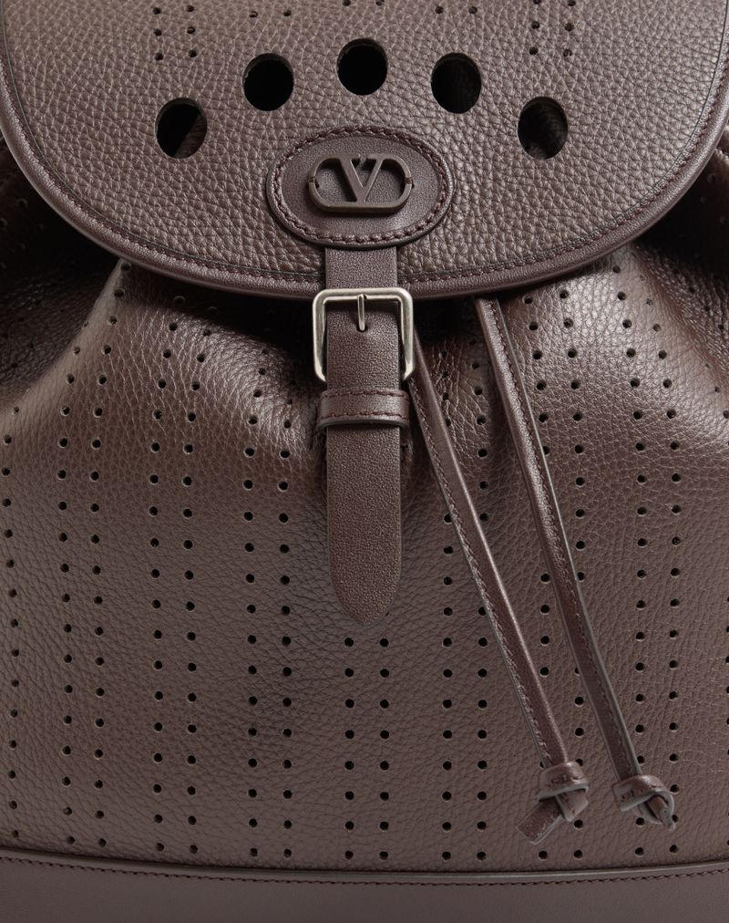 Mochila Valentino Garavani Dottie em couro perfurado