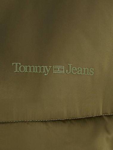 TOMMY-JEANS Damen Steppmantel mit Kapuze TJW LONG SATIN PUFFER