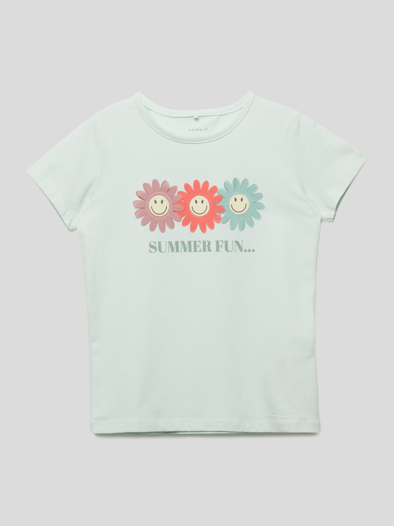 T-Shirt mit Motiv-Print in mint