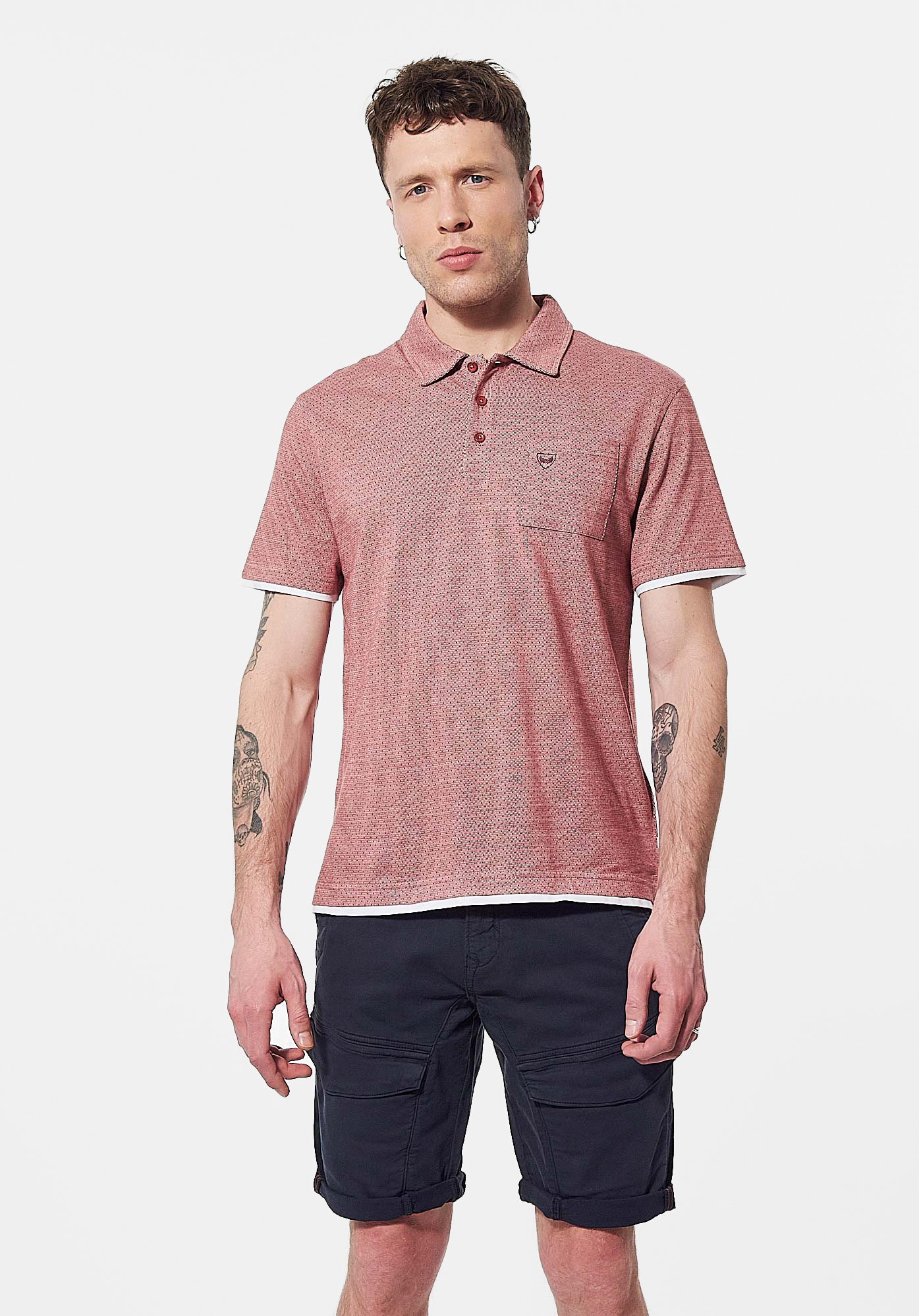CEDE   Polo rouge Homme en 100% coton