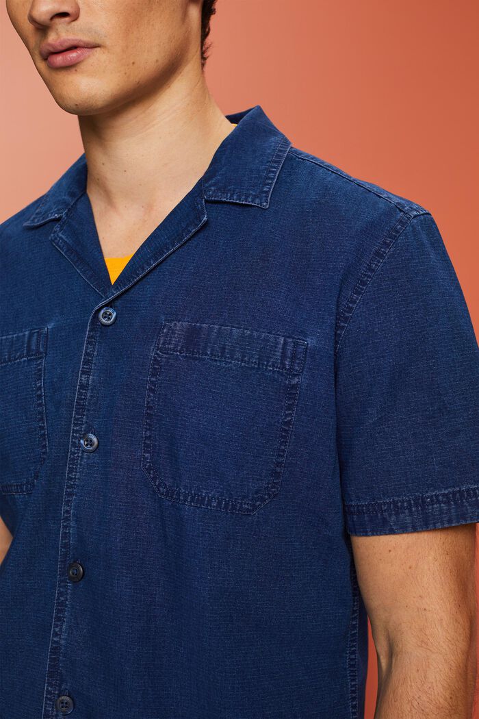 Kurzärmliges Jeanshemd, 100 % Baumwolle