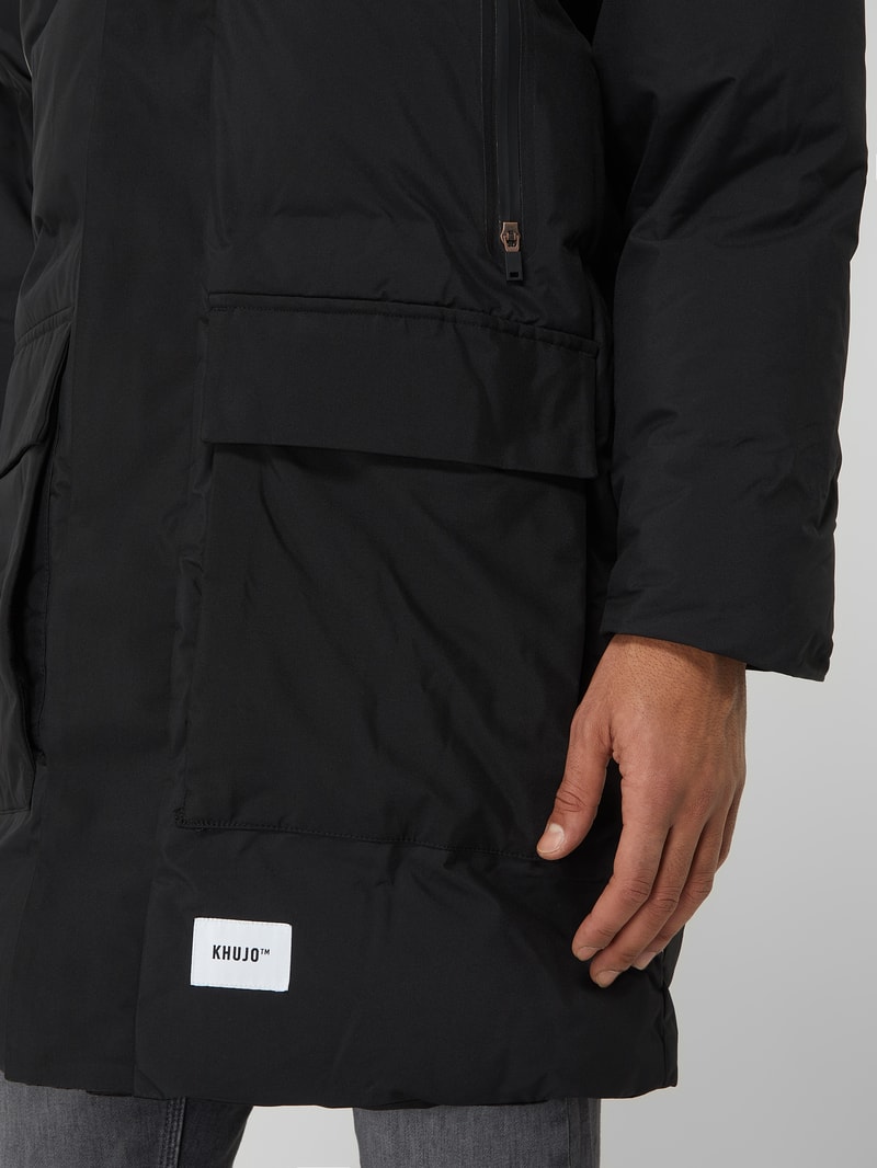 Parka mit Wattierung Modell 'Slow' in schwarz