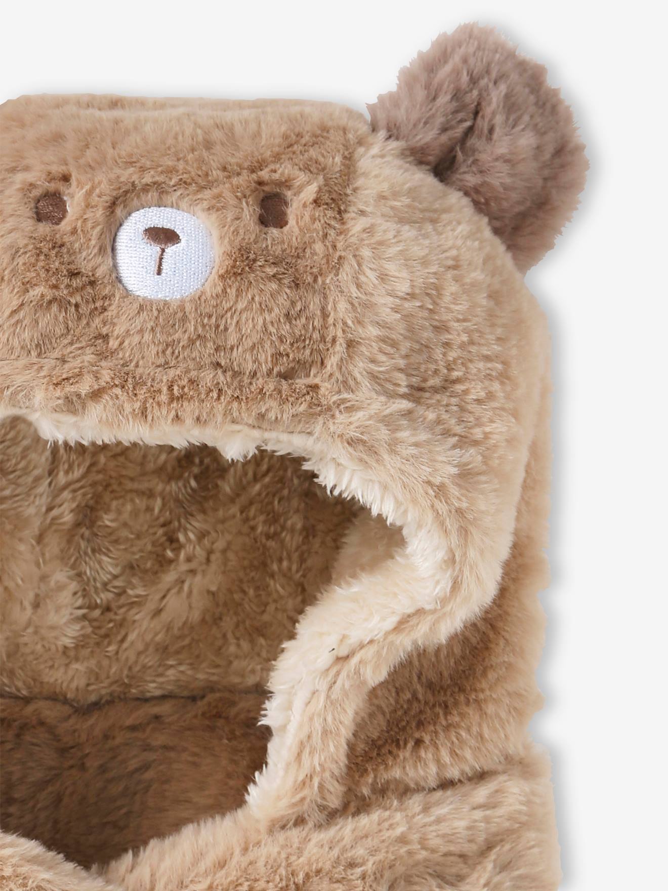 Vertbaudet Baby Teddy-Schalmütze - beige