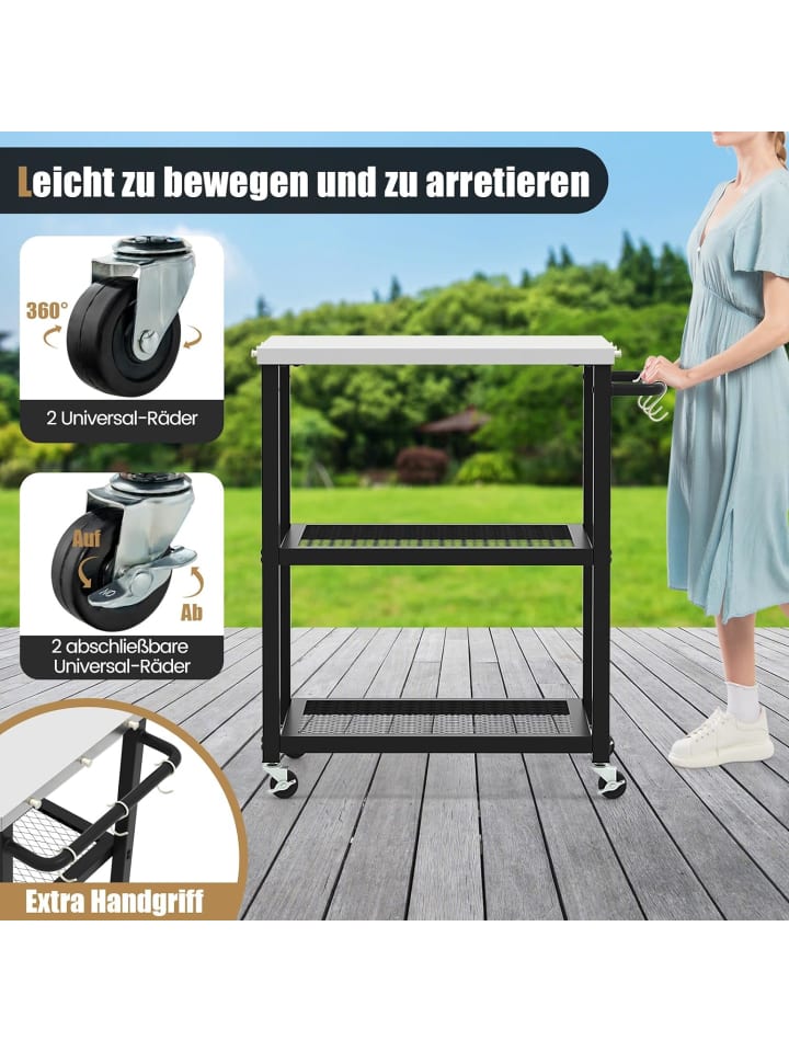 COSTWAY Grillwagen Outdoor in Schwarz günstig kaufen onesize