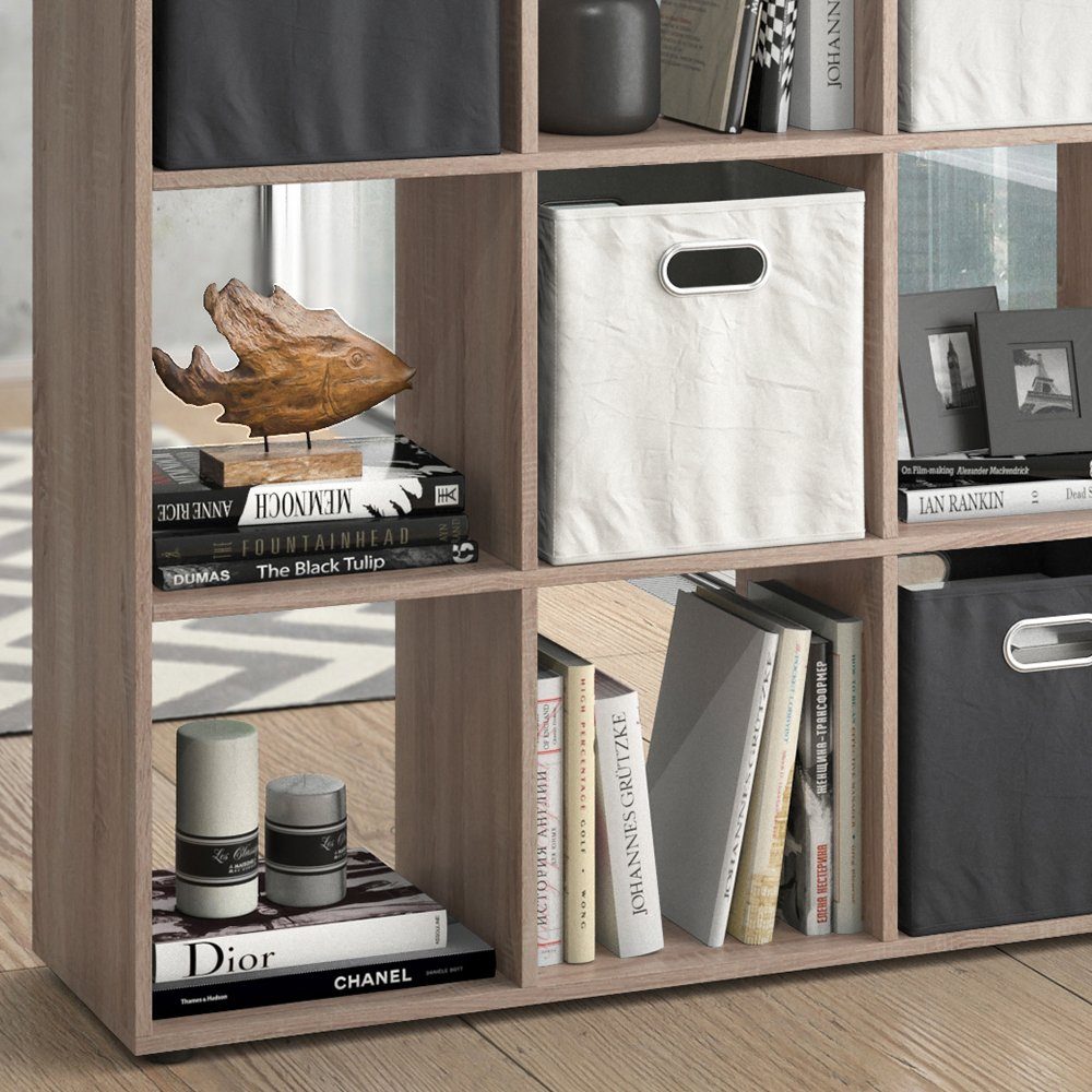Vicco Raumteiler NOVE 9 Fächer Sonoma Eiche - Würfelregal Raumtrenner Standregal
