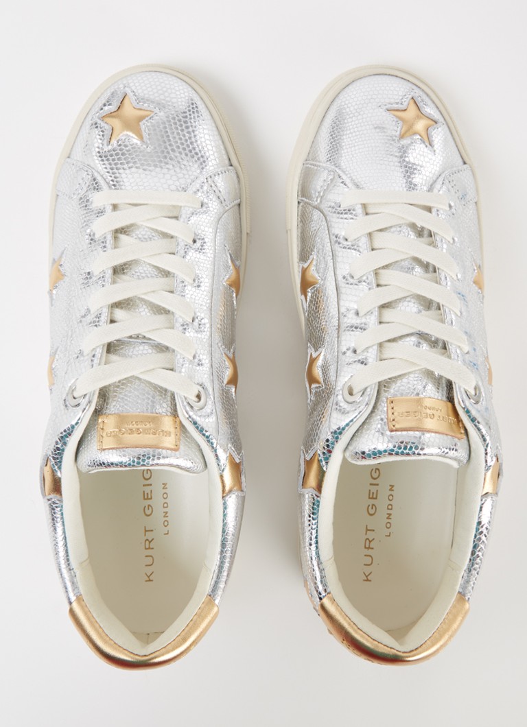 Kožené tenisky Kurt Geiger Lane Star s metalickou povrchovou úpravou