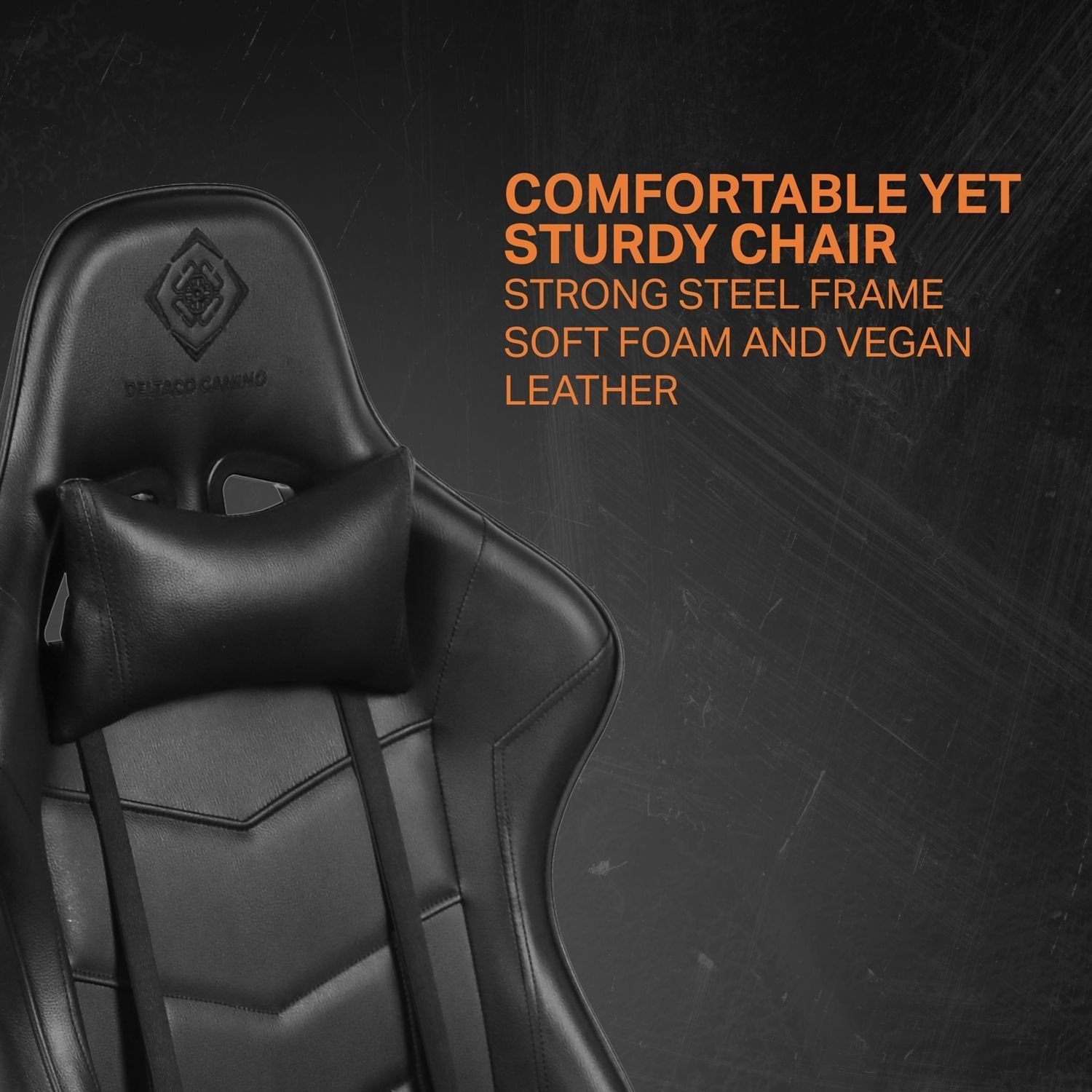 DELTACO Gaming-Stuhl Gaming Stuhl Jumbo Gamer Stuhl Kissen 110kg (kein Set), schw., extra groß, hohe Rückenlehne, inkl. 5 Jahre Herstellergarantie