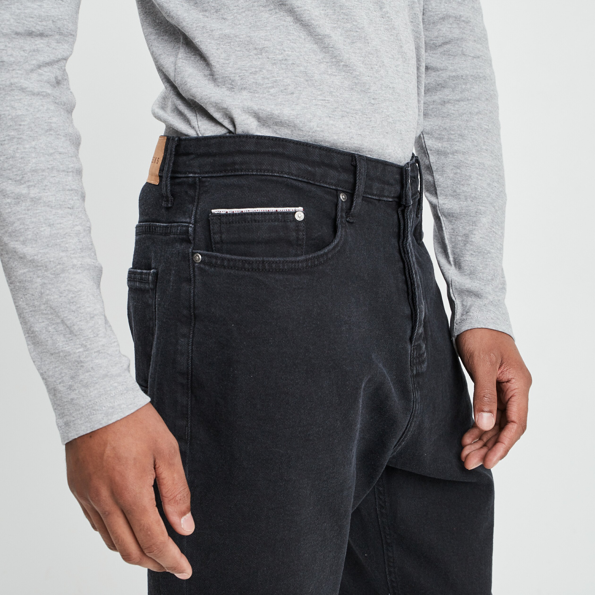 Jeans droit denim noir homme | La Halle