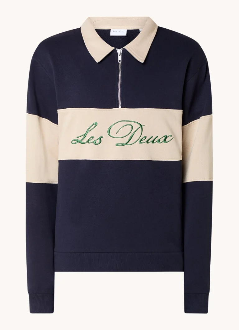 Maglione Les Deux con mezza zip e logo ricamato