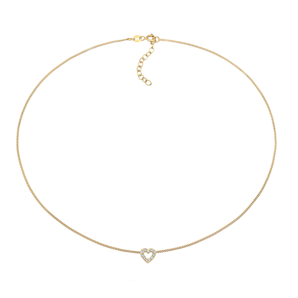 Elli Elli Collier Femmes Choker cœur Pendentif amour avec cristal en argent sterling 9 collier