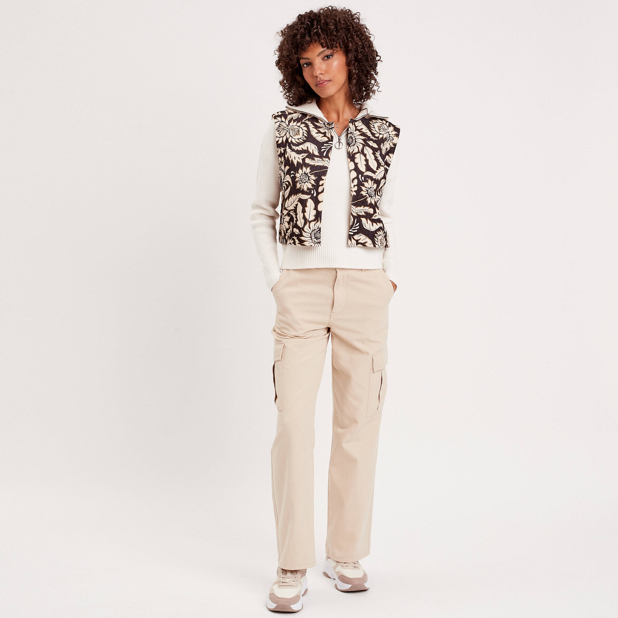 Pull col camionneur ecru femme | Cache Cache