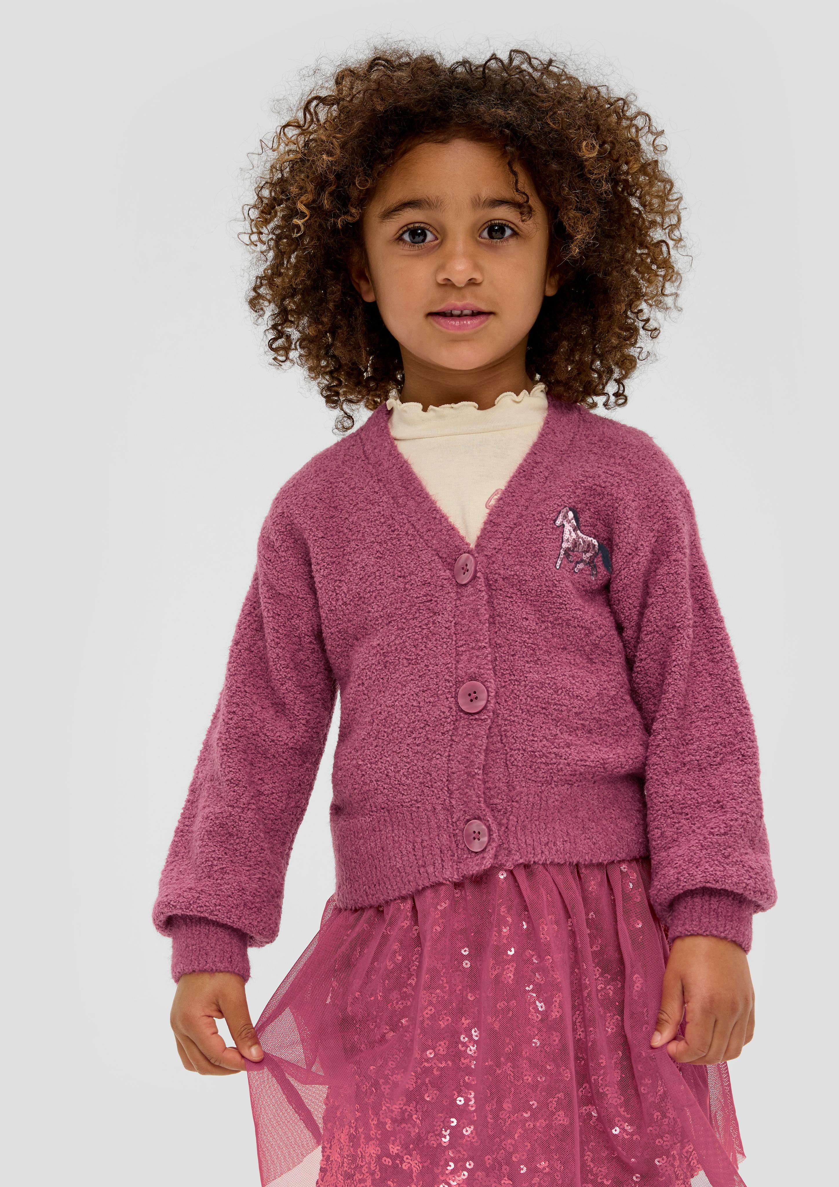 Bouclé-Cardigan mit Pailletten-Detail  2133915-4592