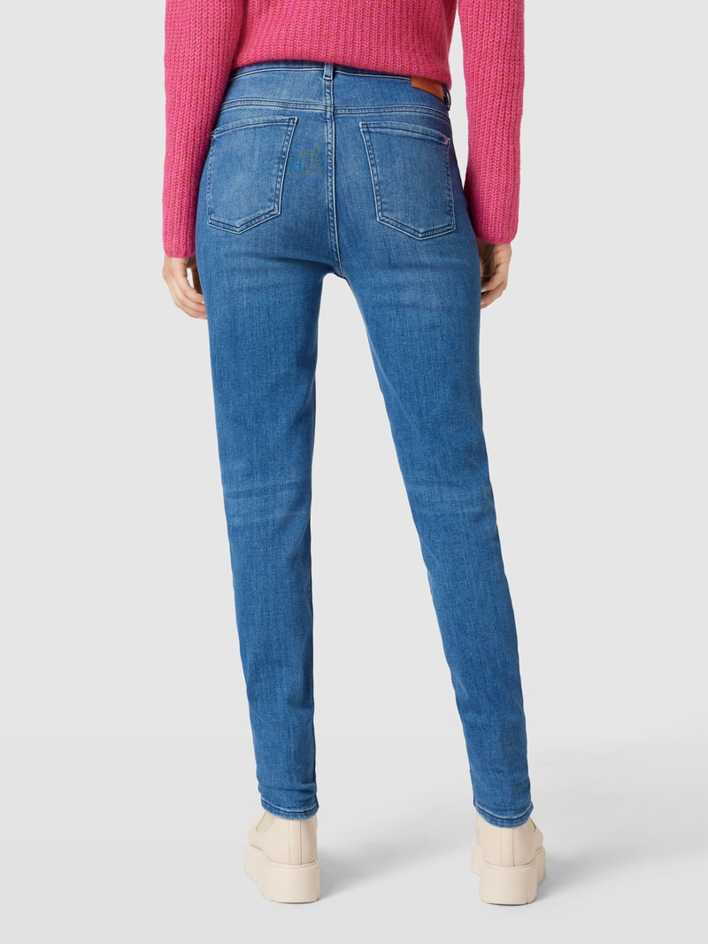 Mid Waist Jeans mit Knopf- und Reißverschluss in blau