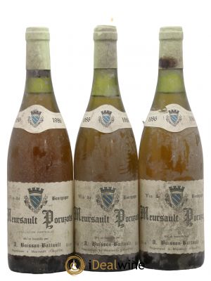 Meursault 1er Cru Poruzots Domaine Buisson Battault 1986 - Lot de 3 Bouteilles