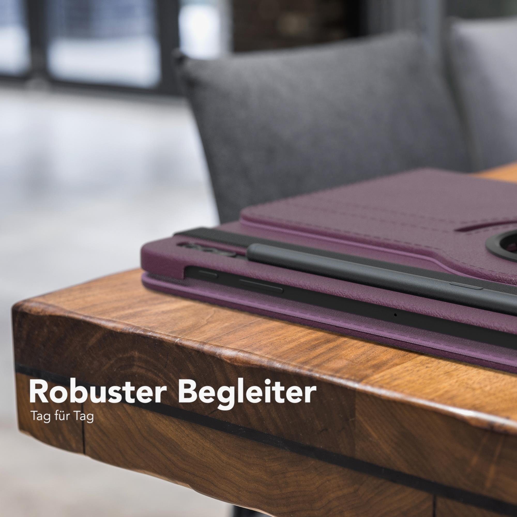 EAZY CASE Tablet-Hülle Rotation Case für Samsung Galaxy Tab S7 Plus / S8+ 12,4 Zoll, Tablet-Hülle Bookstyle Case Fullcover Schutz Tasche Stehfunktion Lila