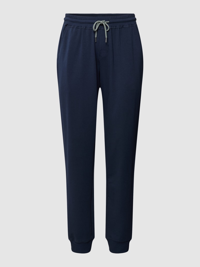 Sweatpants mit Kontrastpaspeln in dunkelblau