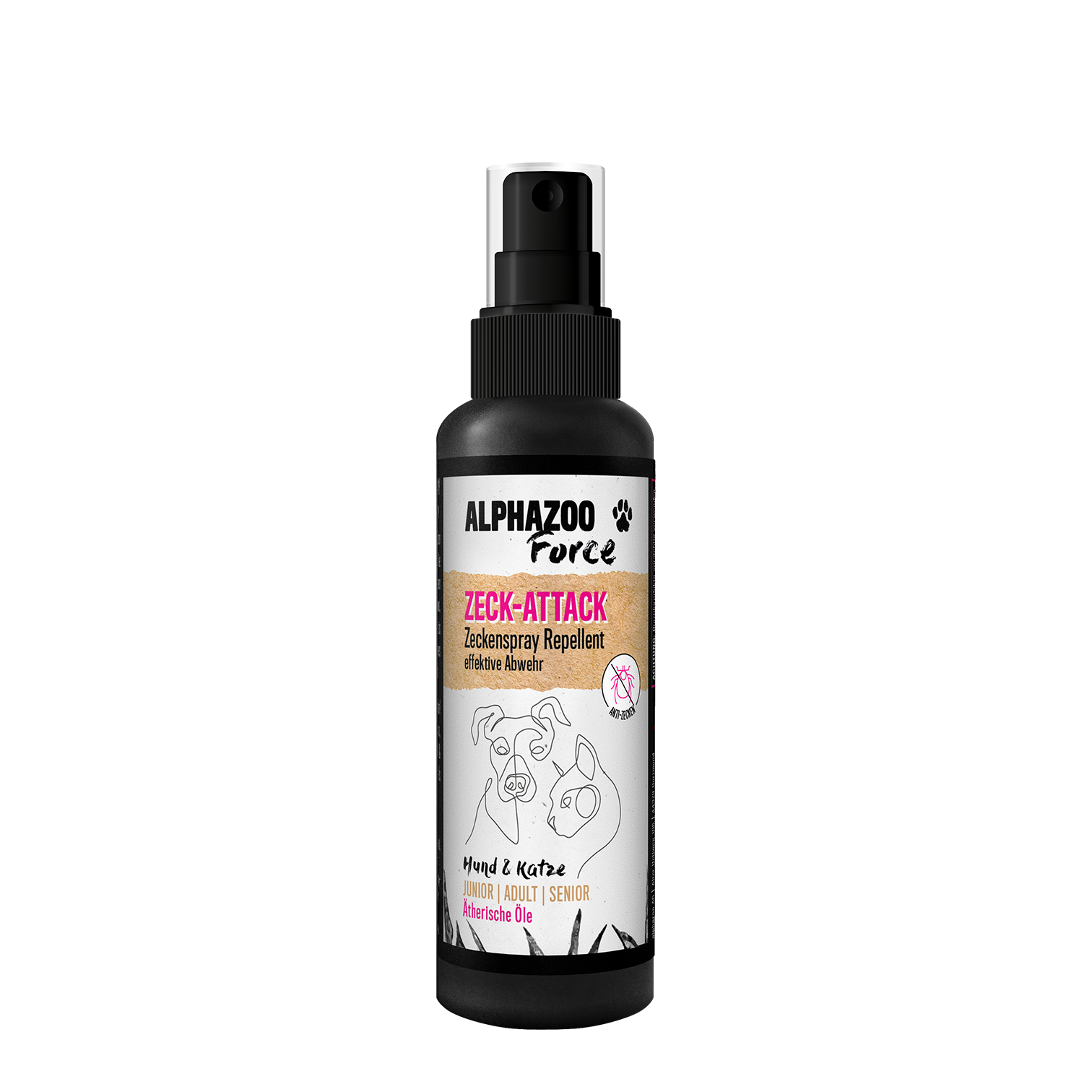 ALPHAZOO Floh- & Zeckenmittel ALPHAZOO Zeck-Attack 200ml - Zeckenspray für Hunde, Katzen, Haus- und Hoftiere 100 ml