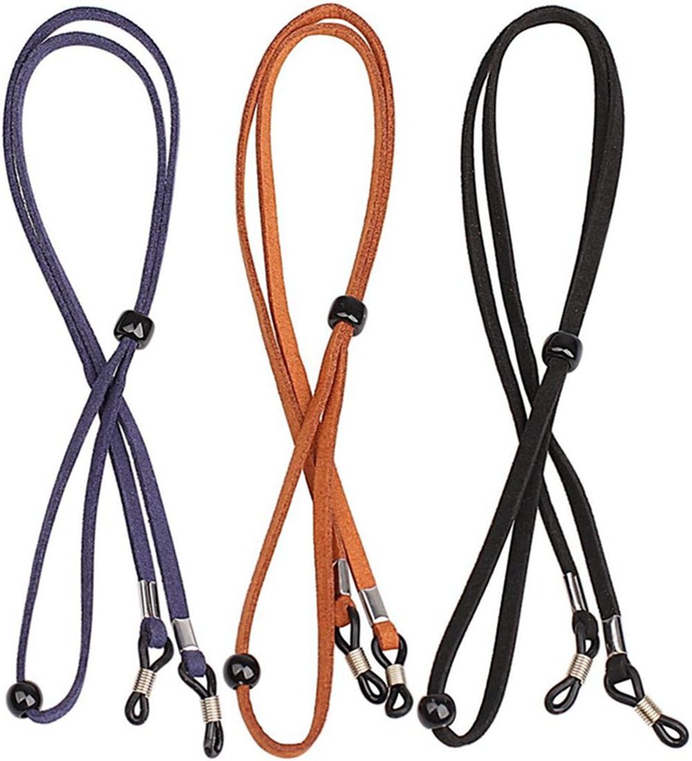 Ronner UG Brillenkette 3 Stück Brillenband aus Leder, Universal Brillenbänder Brillenkette