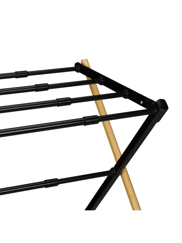 relaxdays Wäscheständer in Natur/ Schwarz - (B)75 x (H)43-105,5 x (T)37,5 cm günstig kaufen onesize