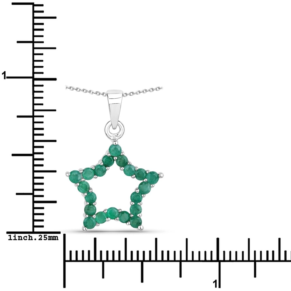 Rafaela Donata Chaîne Étoilé Argent sterling Emeraude en Argent Bijoux