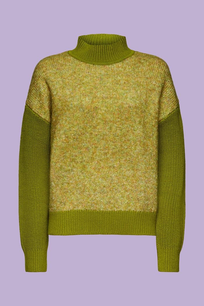 Melierter Pullover mit Stehkragen