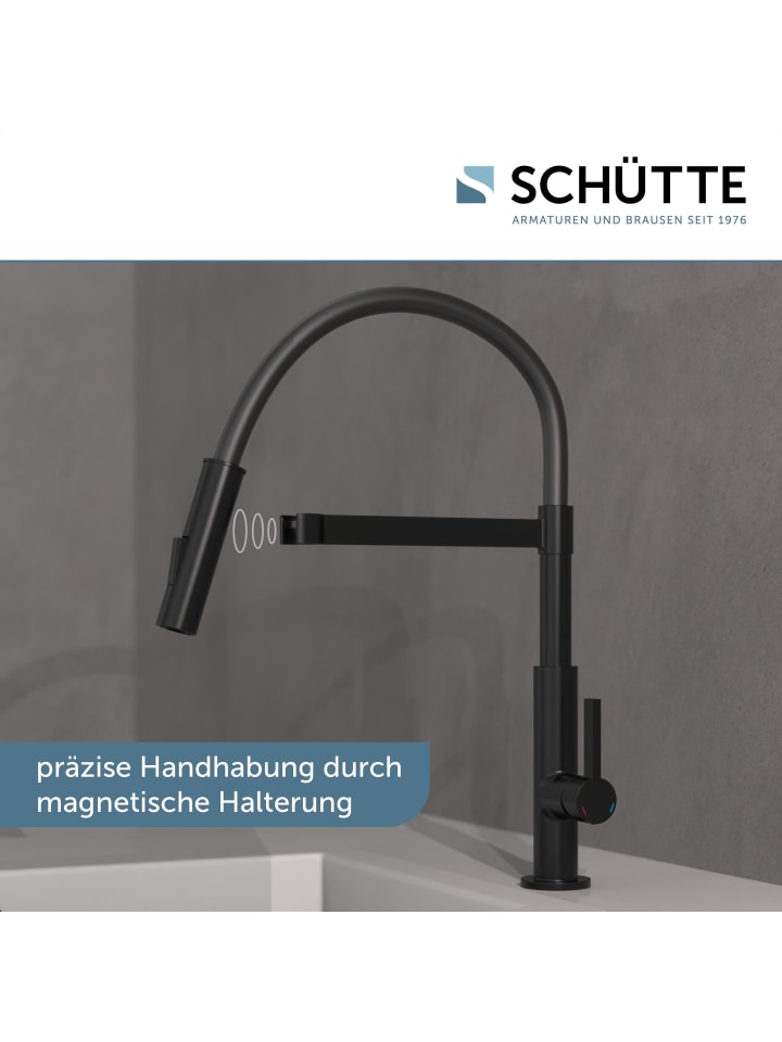 Schütte Küchenarmatur MIAMI in Schwarz mit Brause - (L) 26 x (B) 5 x (H) 46 cm günstig kaufen 0